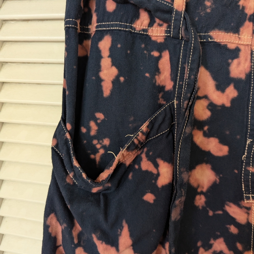Madewell Navy Jumpsuit with Pink Bleach Splatter - Picture 4 of 6